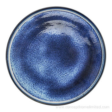 Reactive glazed stoneware dinner set - starry sky